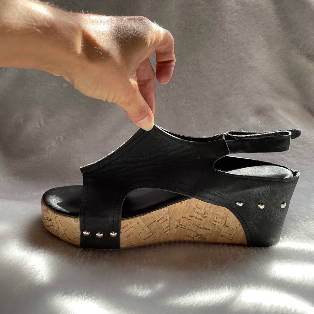 Studded wedge sandals